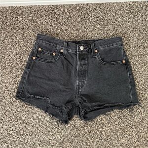 Levi 501 Black Denim Women's Shorts